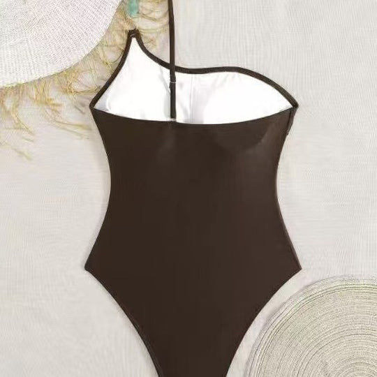 Damen Eleganter Einteiler Badeanzug mit einzigartigem Trägerdesign R&B