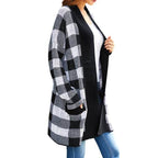 Damen Gemusterter Strickcardigan mit offenem Schnitt und langen Ärmeln R&B