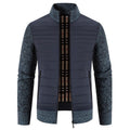 Herren Steppjacke mit modernem Strickärmeln und hohem Kragen R&B