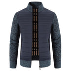 Herren Steppjacke mit modernem Strickärmeln und hohem Kragen R&B
