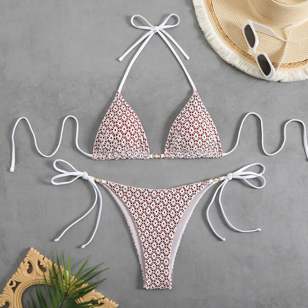 Damen Triangel-Bikini-Set mit verspielten Rüschendetails R&B