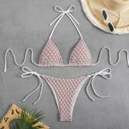Damen Triangel-Bikini-Set mit verspielten Rüschendetails R&B