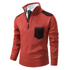 Herren lässiger Pullover mit halbem Reißverschluss und modernem Kragen R&B