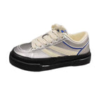 Damen Modische Sneakers mit glänzendem Obermaterial und dämpfender Sohle R&B