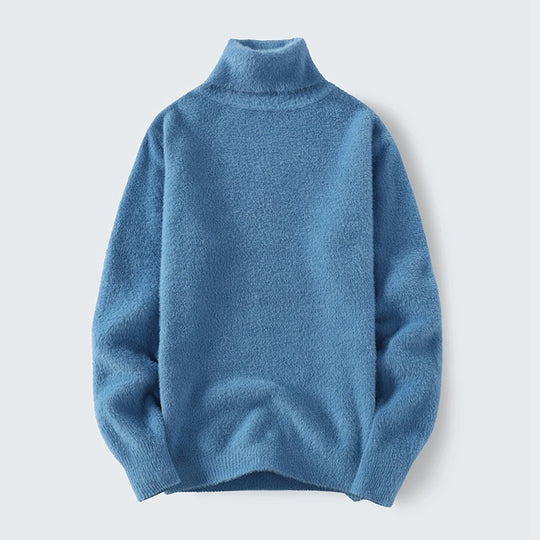 Herren warmer Rollkragenpullover aus weichem Strickstoff R&B