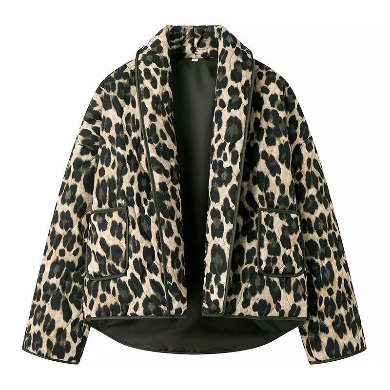 Damen Steppjacke im eleganten Leopardenmuster R&B