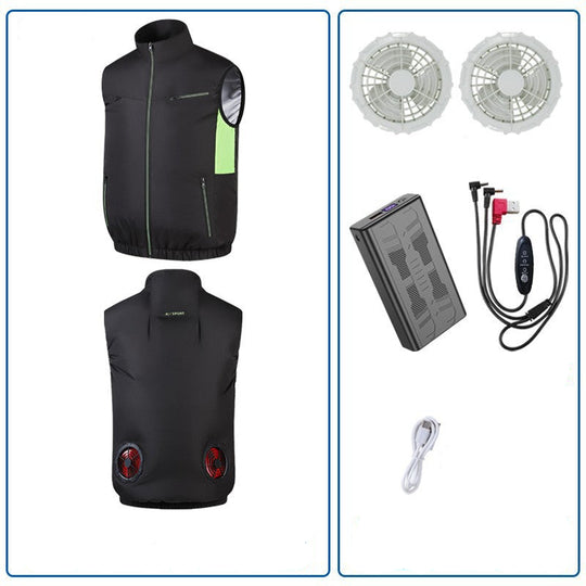 Unisex nan leichte Kühlweste mit integrierten Lüftern, Powerbankfach und atmungsaktivem Mesh R&B