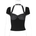 Damen Polka-Dots Top mit Raffungen R&B