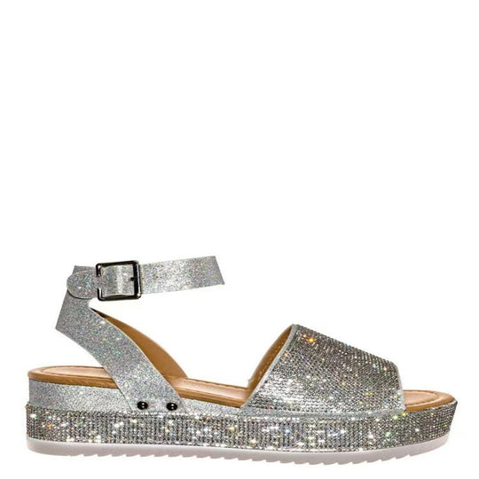Damen modische Sandalen mit glänzenden Strassdetails R&B