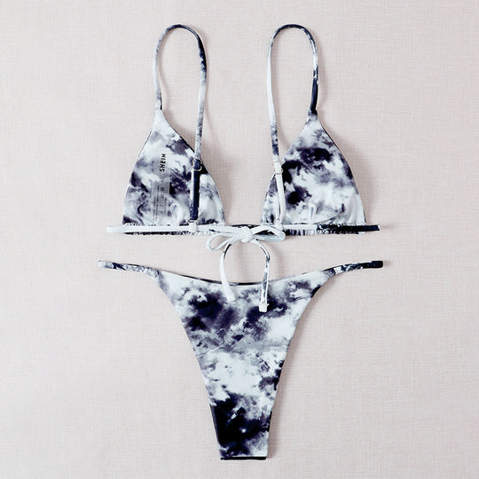 Damen Triangel-Bikini mit Raffung und verstellbaren Trägern R&B