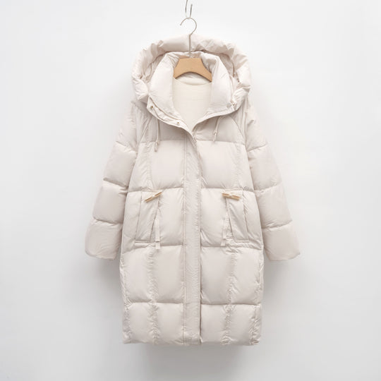 Damen isolierte Winterjacke mit großem Kapuzenkragen und funktionalen Taschen R&B
