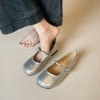 Damen Ballerinas mit elegantem Riemchen und modischer Schnallenakzent