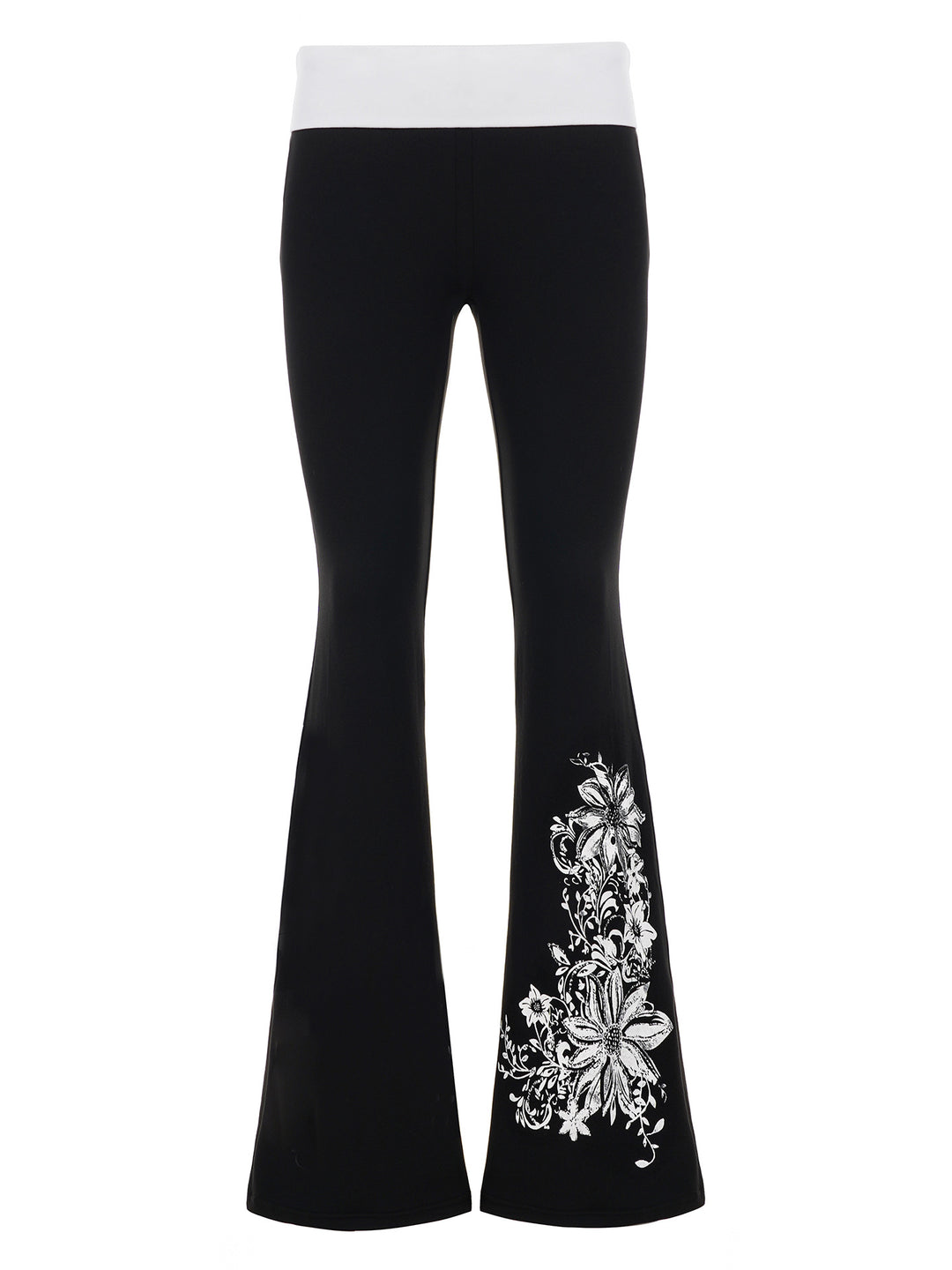 Damen Flared Leggings mit Blumenmuster R&B