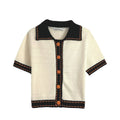 Damen Kurzarmpullover mit kontrastierenden Details R&B