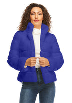 Damen Modische Daunenjacke mit hohem Kragen R&B