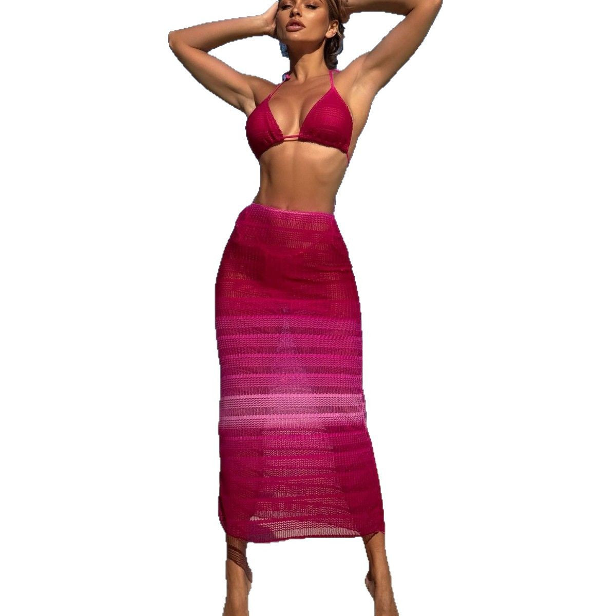 Damen Bikini-Set mit gehäkeltem Design und verstellbaren Trägern R&B