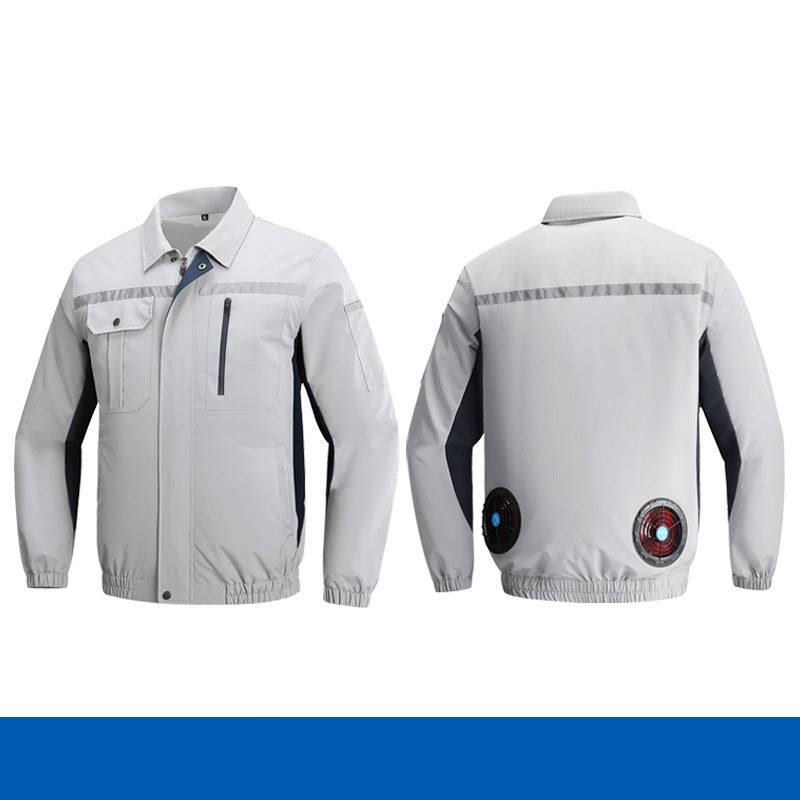 Herren nan atmungsaktive Arbeitsjacke mit integrierten Rückenlüftern und reflektierenden Streifen R&B