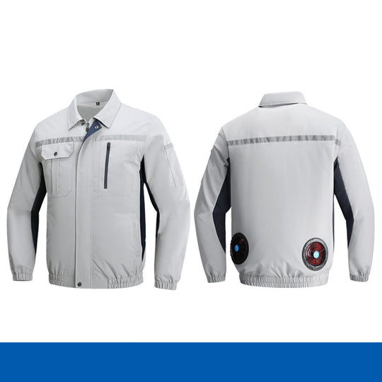 Herren nan atmungsaktive Arbeitsjacke mit integrierten Rückenlüftern und reflektierenden Streifen R&B