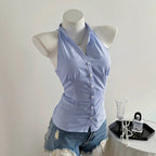 Damen Haltertop mit elegantem Streifenmuster R&B