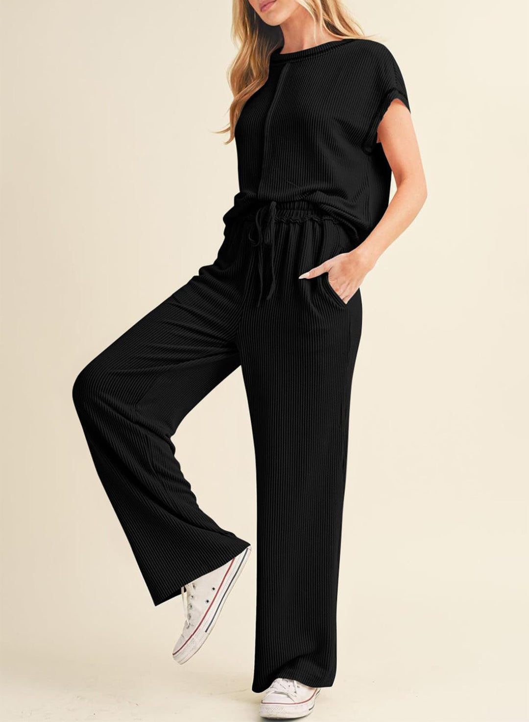 Damen gemütliches Lounge-Set mit hoher Taille R&B