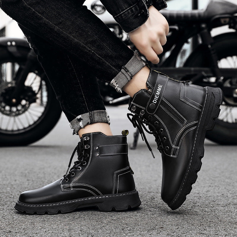 Damen Komfortable Stiefel mit seitlichem Reißverschluss und robuster Sohle