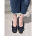 Damen modische Ballerina-Schuhe mit feiner Schleifen- und Strassverzierung R&B