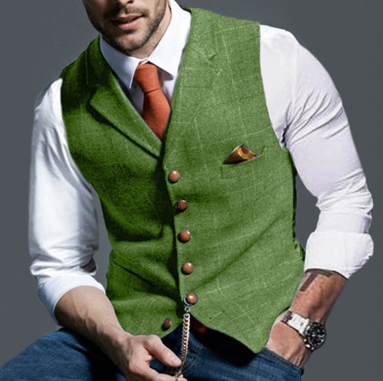 Herren stilvolle elegante Weste mit feinem Stoff R&B