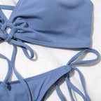 Damen Triangel-Bikini mit raffiniertem Schnitt und verstellbaren Trägern R&B