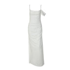 Damen Elegantes bodenlanges Kleid mit einzigartiger Drapierung R&B