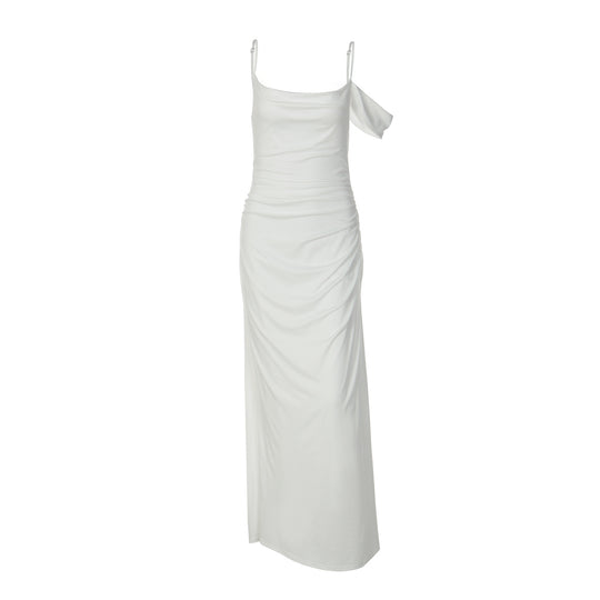 Damen Elegantes bodenlanges Kleid mit einzigartiger Drapierung R&B