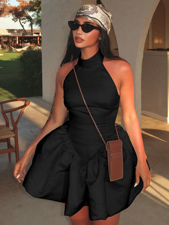 Damen verspieltes Taillenkleid mit voluminösem Rock R&B