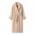 Damen elegante Wollmantel mit Gürteldetail R&B