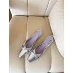 Damen Slingback Ballerinas mit zierlichem Schleifendetail R&B