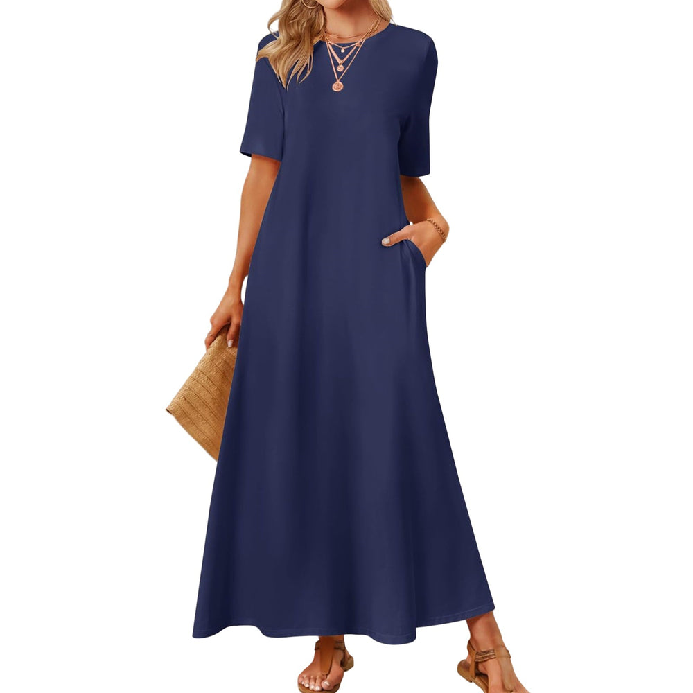 Damen Maxikleid mit lässigem Schnitt und praktischen Taschen R&B