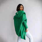Damen Kuschelige Strickjacke mit Kapuze R&B