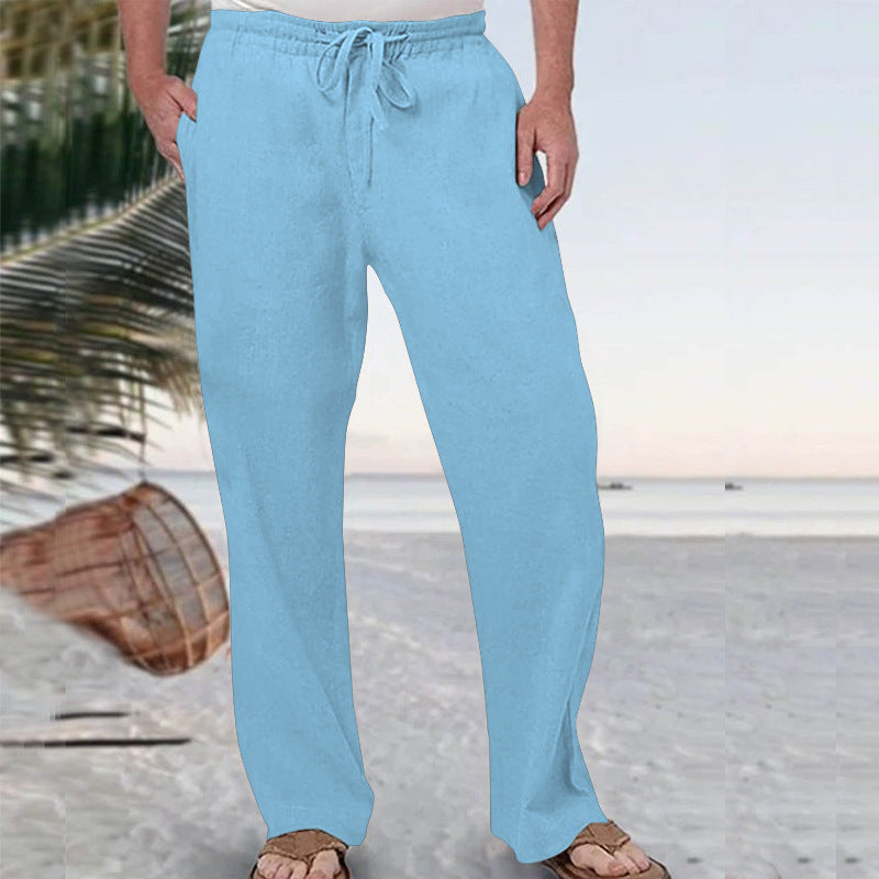 Herren nan weiche Loungehose aus Baumwolljersey mit elastischem Tunnelzugbund und seitlichen Eingrifftaschen R&B