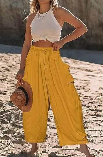 R&B | Weite Baumwoll-hosen mit Elastischem Bund und Taschen
