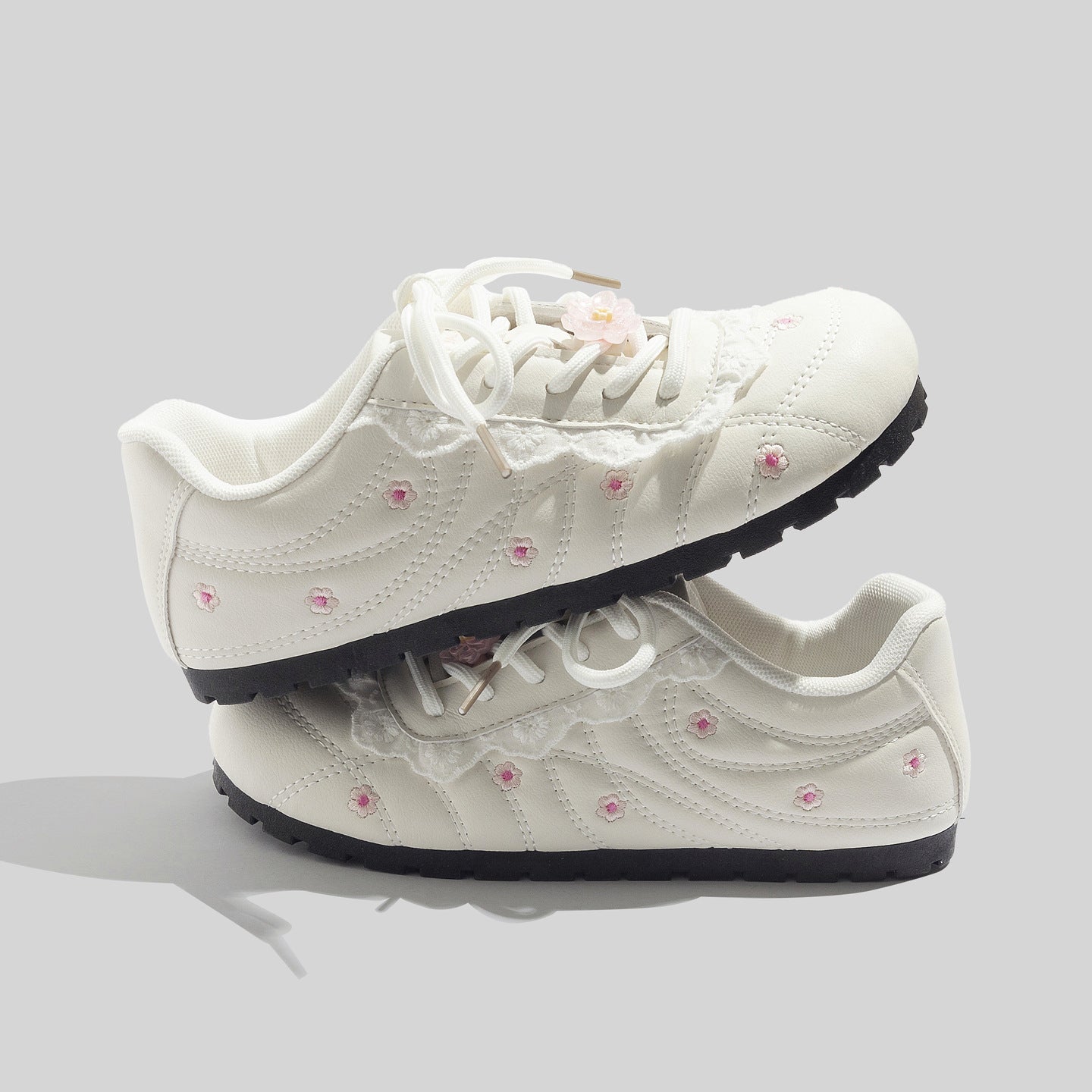 Damen Sneakers mit floralem Design und komfortabler Sohle
