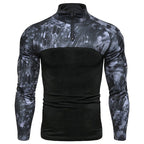 Herren Sportlicher Langarmpullover mit hohem Kragen und Reißverschluss