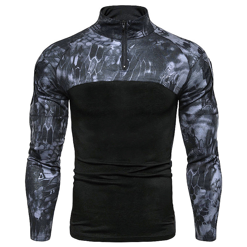 Herren Sportlicher Langarmpullover mit hohem Kragen und Reißverschluss