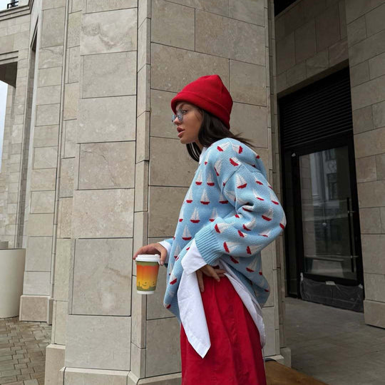 Damen lässiger Pullover mit maritimen Design R&B