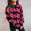Damen grob strukturiertes Sweatshirt mit kontrastierenden Mustern R&B