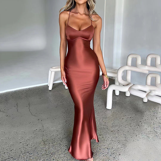 Damen elegantes Kleid mit schmalem Schnitt und trägerloser Silhouette R&B
