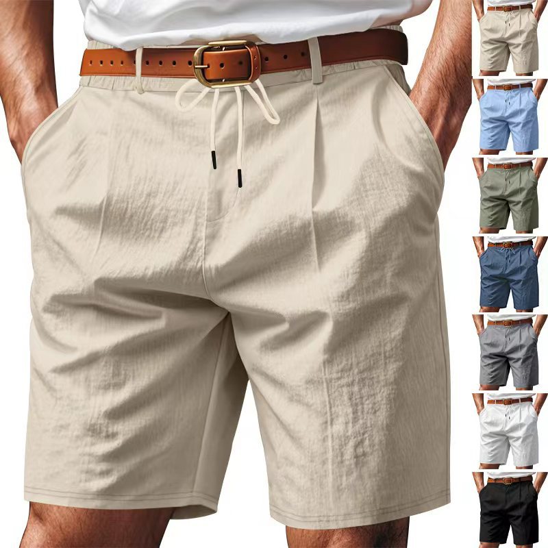 Herren nan knielange leichte Funktionsshorts mit Elastikbund, Kordelzug und tiefen Eingrifftaschen R&B