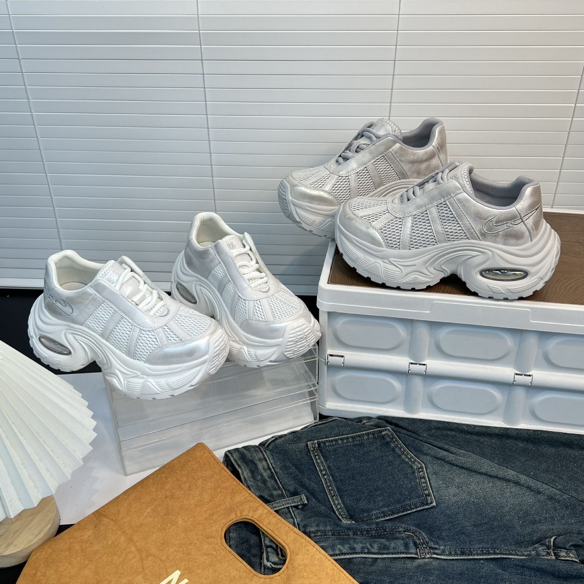 Damen Trendige Plateau Sneakers R&B