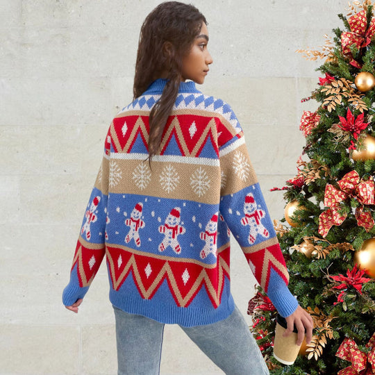 Damen Pullover mit festlichem Weihnachtsmotiv und lässigem Schnitt R&B