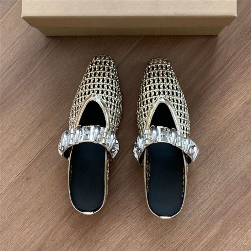 Damen elegante Mules mit glitternder Riemenverzierung R&B
