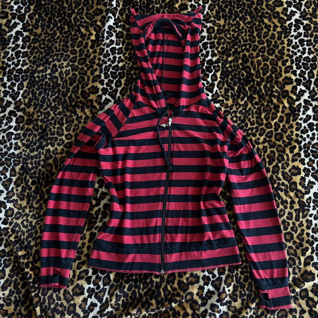 Damen Freizeitjacke mit großzügigem Kapuzen-Design und trendigem Streifenmuster