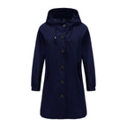 Damen modische Übergangsjacke mit verstellbarer Kapuze und praktischen Taschen