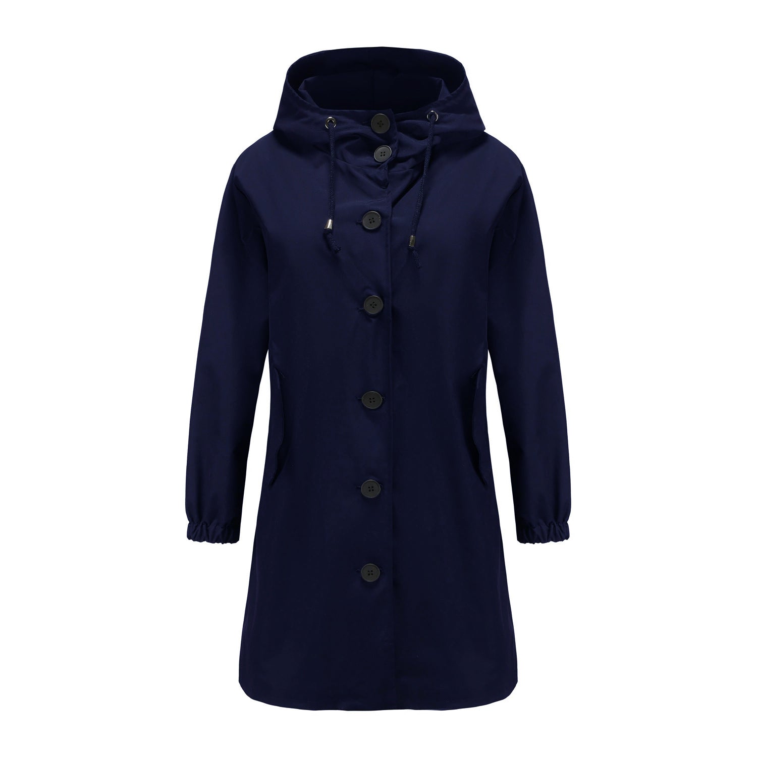 Damen modische Übergangsjacke mit verstellbarer Kapuze und praktischen Taschen